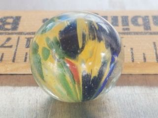 Antique Handmade German Marble 5 Color End of Day 7/8 