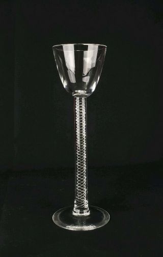 Antique Steuben Crystal Toasting Goblet With Air Twist Stem 12 " Signed