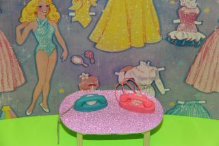 Vintage Barbie/tammy Doll Telephone Blue & Pink 1960 