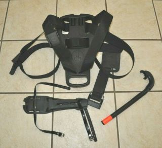 Us Divers Aqua Lung Scuba Diving Backpack With Dacor Snorkel & Knife Strap