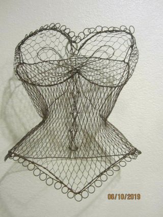 Vintage Wire Metal Female Form Display Mannequin Clothing