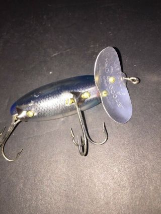 Vintage Fred Arbogast JITTERBUG Clear Lure With Blue Back Fishing Lure 3