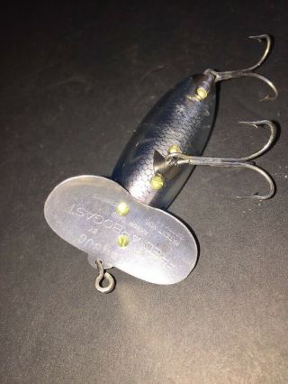 Vintage Fred Arbogast JITTERBUG Clear Lure With Blue Back Fishing Lure 8