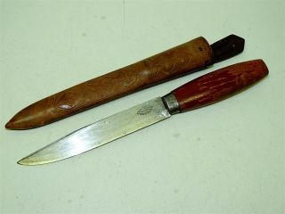 Vintage Erik Frost Mora Sweden Large Knife,  Sheath,  Fixed Blade