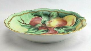 Antique O.  & E.  G.  Royal Austria Hand Painted Peaches Signed Porcelain Bowl 8 "