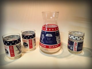 Vintage Nasa Apollo 11,  12,  13 Moon Landing Decanter With 3 Glasses By Libbey