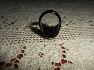 Gorgeous Antique Celluloid Photo Mourning Prison Ring 3
