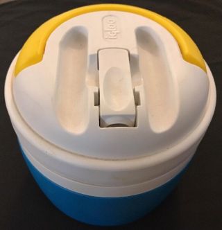 Igloo Elite 1/2 Half Gallon Water Jug White Blue Yellow K - 9 Cooler Spout Antique
