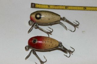 2 Vintage PAW PAW 2700 JIG A LURE Wood Fishing Lures 1 5/8 