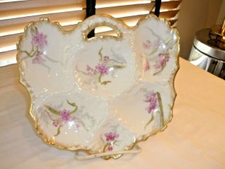 Antique Redon Limoges Hand Painted Oyster Plate/dish 2 Of 3
