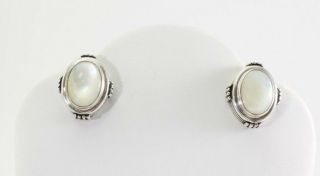 Vintage Espo Sig Joseph Esposito Sterling Silver 925 Earrings Mother Of Pearl