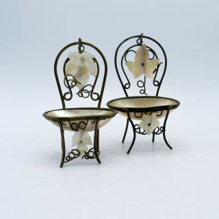 Antique French Mini Chairs Jewelry Displays MOP Palais Royal Ormolu,  NR 3