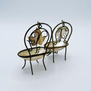 Antique French Mini Chairs Jewelry Displays MOP Palais Royal Ormolu,  NR 8