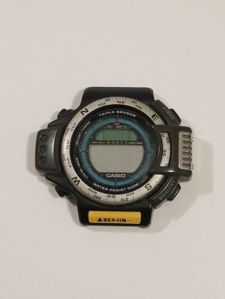 Vintage Casio Pathfinder Atc - 1200 Digital Lcd Watch Compass Chronograph