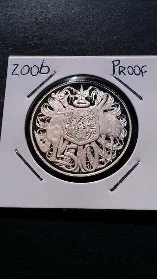 1x 2006 Round 50 Cent Coat Of Arms Pure 99.  9 Fine Silver Proof Coin From Set