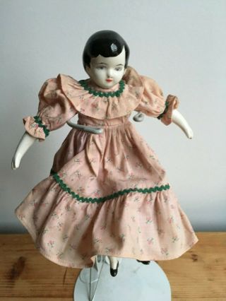Vintage Doll With Porcelain Head,  Hands,  & Legs With Dressed Cloth Body
