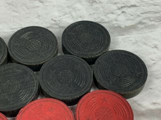 Set of 24 Antique Wooden Checkers 3