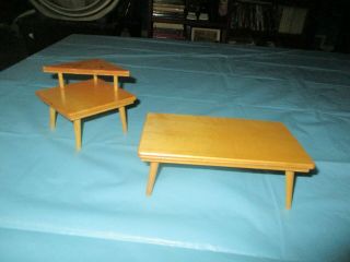 Vintage Strombecker Doll Furniture Side Table And Coffee Table