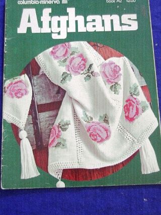 Vintage Columbia Minerva " Afghans " Knit & Crochet Book 32 Pgs 15 Patterns