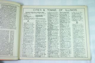 VTG 1930s Atlas Plat Book of Illinois State Hixson county map towns railroad IL 3