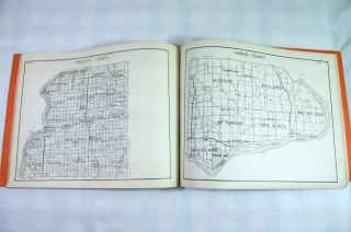 VTG 1930s Atlas Plat Book of Illinois State Hixson county map towns railroad IL 5