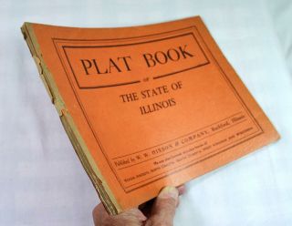 VTG 1930s Atlas Plat Book of Illinois State Hixson county map towns railroad IL 6