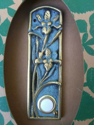 Restoration Hardware Flora & Fauna Irises Cast Iron Door Bell Doorbell Nib