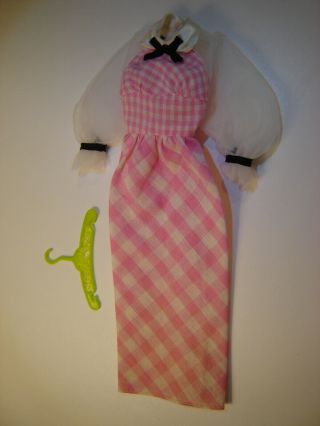 Vintage Mod Barbie - Quick Curl Dress - Pink & White Gingham