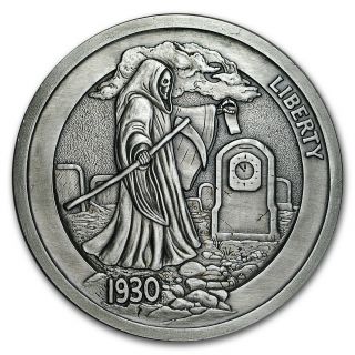 5 Oz Silver Antique Hobo Nickel (graveyard Shift)