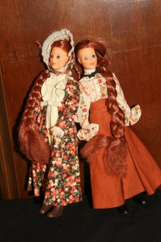 2 Old Fashion Girl Vintage Jody Doll Ideal Toy 1975 Long Red Hair Country Style