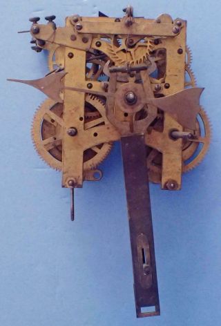 Antique American Tallcase Grandfather Clock Weight Driven Clock Movement 4 Parts