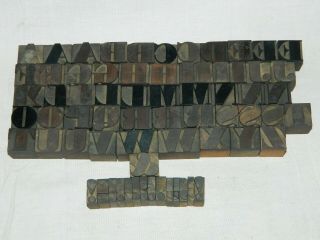 Antique Letterpress Wood Type Block Set Of 68
