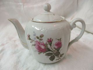 Vintage Porcelain Moss Rose Teapot