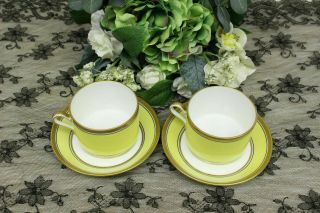 Richard Ginori Italy China Impero Yellow Flat Tea Coffee Cup And Saucer Set