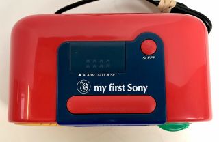 Vintage Sony Alarm Clock AM/FM Radio My First Sony ICF - C6000 - Red 2