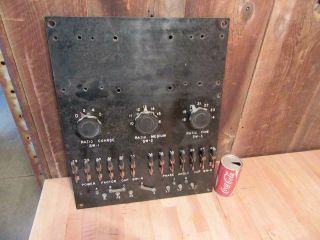 Antique Electrical Switch Board W/ 13 Copper Knife Switch Steampunk Art 16 X 20 "