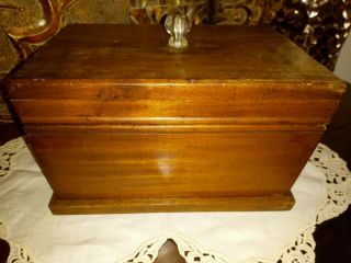 ANTIQUE wood tea box casket caddy Victorian? Georgian? 4