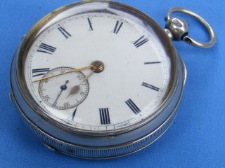 Antique Sterling Silver Key Wind Pocket Watch,  Chester 1897.