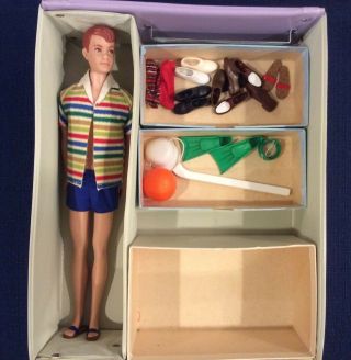 Vintage Allan Doll By Mattel W/ Ken Carrying Case & Assorted Clothing
