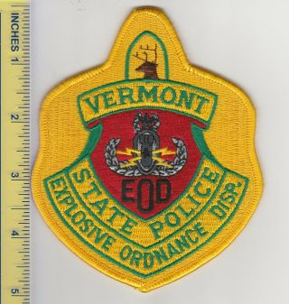 Us Vermont Police Patch Vermont State Police Explosive Ordnance Disposal