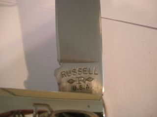 Vintage J Russell USA Made Barlow Pocket Knife Green River 3