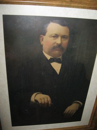 Antique Oil Painting Portrait Handsome Gentleman 28 " Signed C.  M.  Hayes