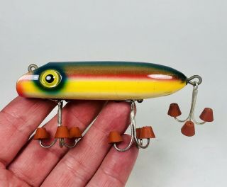 SOUTH BEND Rainbow Color Scheme BASS - ORENO Vintage Wood Fishing Lure - ONE 3