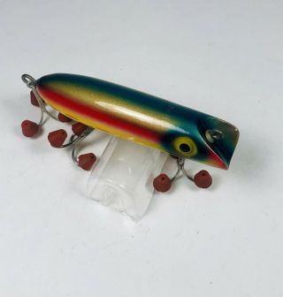 SOUTH BEND Rainbow Color Scheme BASS - ORENO Vintage Wood Fishing Lure - ONE 8