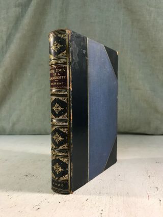 The Idea Of A University John Henry Cardinal Newman Antique Leather Bound Book