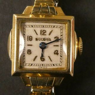 Vintage Ladies Bulova Mechanical Hand Winding Swiss Watch 10k Rgp Case