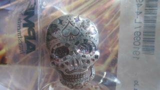 2 Ounce Antique/colorized Sugar Skull Poker Face Fine 999 Pure 3d Silver