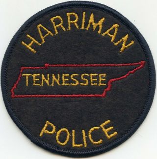 Old Vintage Felt Harriman Tennessee Tn Police Patch