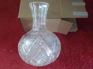 Vintage Cut Glass Crystal Decanter/vase (jk)