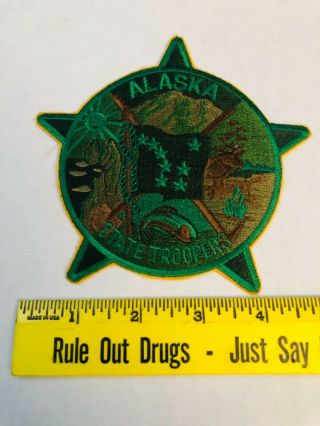 Alaska State Troopers Green Police Hugh Patch Rare Last One No Longer Made